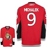 MICHALEK #9 Ottawa Senators RBK Premier NHL Hockey Jersey by Reebok (NHLPA Certified Custom Sewn Authentic Twill)