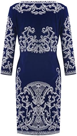 Youmi Fashion Women's Navy Embroided Dress XL