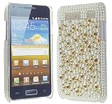 FOR SAMSUNG GALAXY S ADVANCE i9070 GOLD AND SILVER DIAMOND HARD BLING GEM CASE COVER