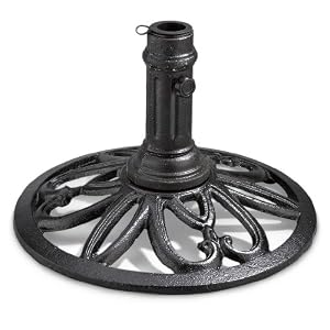 Decorative Iron Umbrella Base Black by Unknown