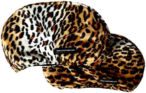 Crutch Caps Adults Underarm Crutch Pads, Browns/Black/White/Neutrals, Leopard Fuzzy, Large
