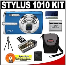 Olympus Stylus 1010 10.1MP Digital Camera with 7x Optical Zoom (Blue) + 4GB microSDHC Card... 