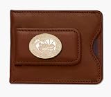 Florida Gators 1 Gold Plated 2006 Year of the Gator on Brown Leather Money Clip / Credit Card Ho
