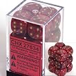 Vortex Dice 16mm d6 Burgundy/gold Dice Block 12 pipped dice