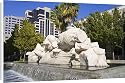 Canvas Prints of Time to Cast Away Stones, fountain sculpture by Stephen Kaltenbach outside the from Robert Harding