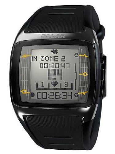 Polar FT60 Men's Heart Rate Monitor Watch (Black with White Display)
