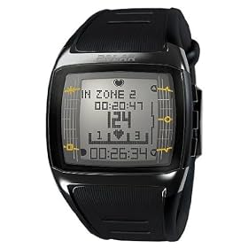 Polar FT60 Men's Heart Rate Monitor Watch (Black with White Display)