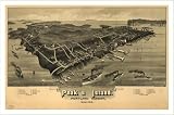 Historic Peaks Island, Maine, c. 1886, Bird's Eye View Map (S) (WS)