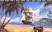 Beaching Pirate Ship Full Wall Mural