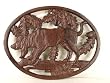 Scrolls Elegant French Cast Iron Oval Trivet Hunting Dog Design