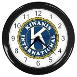 Black Wall Clock of Kiwanis Club International Logo