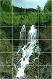 Waterfalls Photo Custom Tile Mural 10. 24x36 inches using (24) 6x6 ceramic tiles.