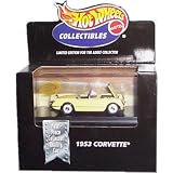 Hot Wheels Collectibles - Limited Edition Cool Collectibles - 1953 Corvette (Yellow Chevrolet Convertible) - Mounted in Collector's Display Case