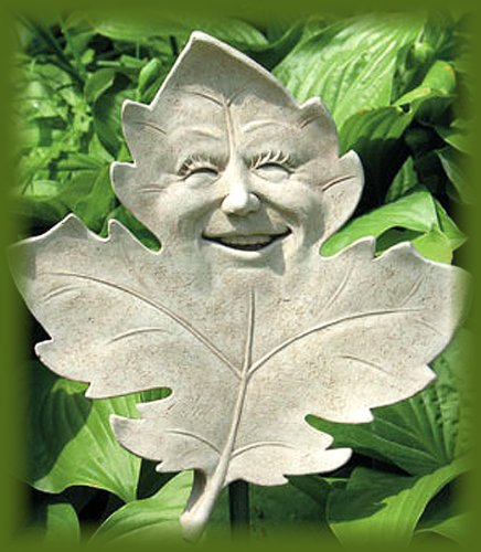 Cast Stone MS. MAPLE Leaf Face Plaque Home & Garden Concrete Sculpture by GEORGE Carruth Studio