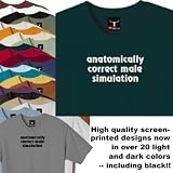 "anatomically correct male simulation" 100% Cotton Tee for Him with wry comment on Second Life and similar online simulations