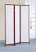 3 panel cherry finish wood frame with fabric center room divider screen shoji screen