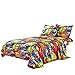 WPM Kids Collection Bedding 3 Piece Multi Color Twin Size Sheet Set Flat Fitted Sheets Pillow sham Blue Dinosaur Print Fun Wild Park Jungle Design (Roar Dinosaur, Twin Sheet Set)