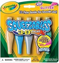 Crayola Squeezables Washable 3-D Paint Tubes 5/Pkg-Glitter Colors
