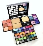 Rainbow Make Up Kit 48 Eye Shadows 12 Glitters 2 Base 1 Foundation 6 Blush + Microfiber Bag