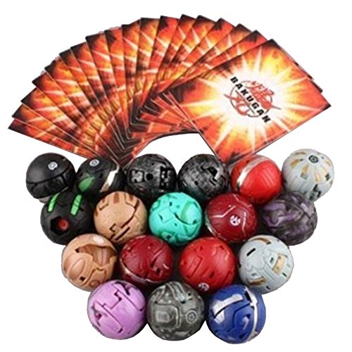 Xcoser New Bakugan Battle Brawlers 18 Bakugan Balls & 18 Bakugan Cards 3.5cm for Kids
