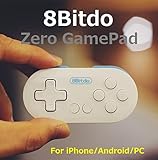 FC30シリーズ - 超小型のコントローラー 「Zero GamePad」(カラー：ホワイト＆ブルー) (サイズ約7.3cm x 3.5cm) (Android/iOS/Windows/Mac OS用) レトロゲームコントローラ ワイヤレスブルートゥースゲームパッド Wireless Bluetooth Gamepad Dianziオリジナルバージョン[CXD0977] [並行輸入品]