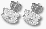 Auburn Tigers 1/4" Polished "AU" Post Earrings - Sterling Silver Jewelry