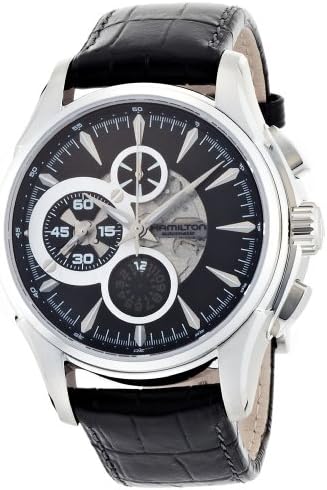 Hamilton Men's H32756731 Jazzmaster Open Secret Black Open Chronograph Dial Watch