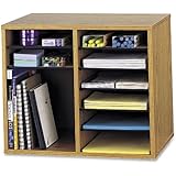 Safco Products 9420MO Wood Adjustable Literature Organizer. 12 Compartment, Oak