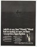 1970 Tom Woody Wood Zippo Lighter Print Ad (5910)