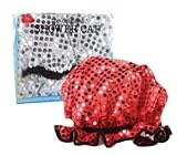 DCI Sequins Glam Shower Cap, Assorted Red and Silver