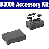 Nikon D3000 Digital Camera Accessory Kit includes: SDENEL9 Battery, SDM-179 ....