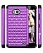 Lumia 640 Case, Style4U Studded Rhinestone Crystal Bling Hybrid Armor Case Cover for Microsoft Lumia 640 with 1 Style4U Stylus [Purple / Black]