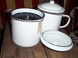 Large Enamelware Mug with Lid dreamsicle(orange)