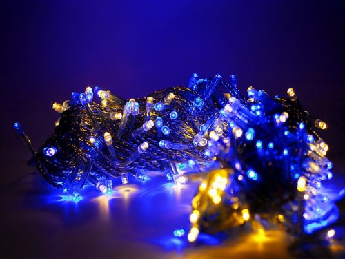 LED Lichterkette Blau - Warmweiss