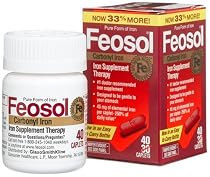 Feosol Carbonyl Iron Supplement Therapy, 40 Caplets (Pack of 2)