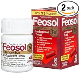 Feosol Carbonyl Iron Supplement Therapy, 40 Caplets (Pack of 2) by Feosol