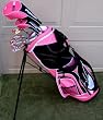 Ladies Complete Golf Clubs Set Driver, Fairway Wood, Hybrid, Irons, Putter Stand Bag Pink Color Womens