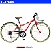 CLASSICAL 700C クロスバイク シマノ6段ギア ワンタッチカゴ用前キャリヤ付き レッド TCR7006-04-RD