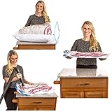 Homely Bliss Space Saver Bags Combo. 15 Med to X-Large Home Vacuum + Travel Roll-Up and Complimentary Deflation Pump.