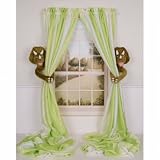 Curtain Critters Plush Triceratops Dinosaur Curtain Tieback, Car Seat, Stroller, Crib Toys Set (2)