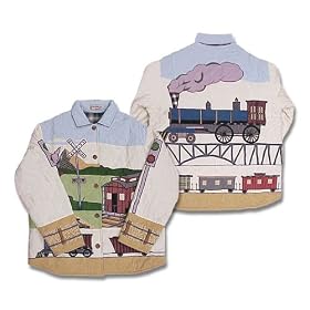 ZK Applique II Theme Trains Jacket - Reversible SM,MD,LG,XL (Click for choices) by TheMountainLine