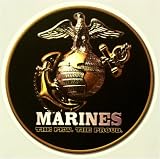 Marine Emblem with Slogan Full Color 6 Vinyl Round Decal