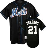 Carlos Delgado Black Majestic MLB Alternate Replica New York Mets Jersey - XX-Large