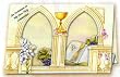 100 Tri-Fold First Communion Invitations in English (Made in Italy) with Envelopes