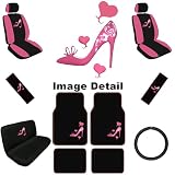 512v%2BG6UtmL. SL160  Lady High Heel Shoe w/ Triple Pink Hearts Auto Accessories Interior Car Truck SUV Combo Kit Gift Set   15PC