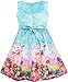 Sunny Fashion Girls Dress Blooming Rose Garden Flower Print Sleeveless Blue