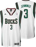 adidas Milwaukee Bucks #3 Brandon Jennings White Swingman Basketball Jersey (XX-Large)