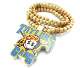 Multicolored Wooden Taylor Gang Pirates Pendant with a 36 Inch Beaded Necklace Wiz Khalifa Chain