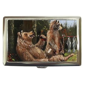 Limited Edition Violano Cigarette Money Case Bears Drinking Beer
