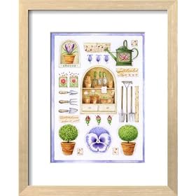 Garden Tools Framed Art Poster Print by G.p. Mepas, 17x21